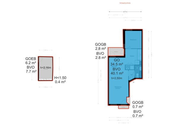 Floor plan - Van Beuningenstraat 195-1, 1051 XP Amsterdam 
